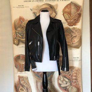 All Saints Belfern Black Leather Motorcycle Jacket